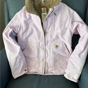 Carhartt Light Pink Sherpa-Lined Work Jacket women’s medium